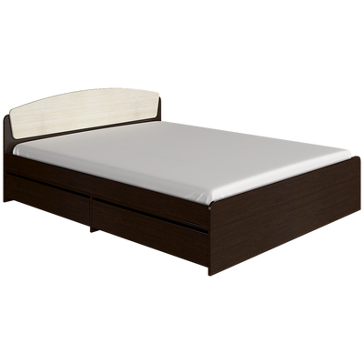 Ліжко Асторія 160х200 з двома шухлядами Венге темний/дуб молочний 508001 фото